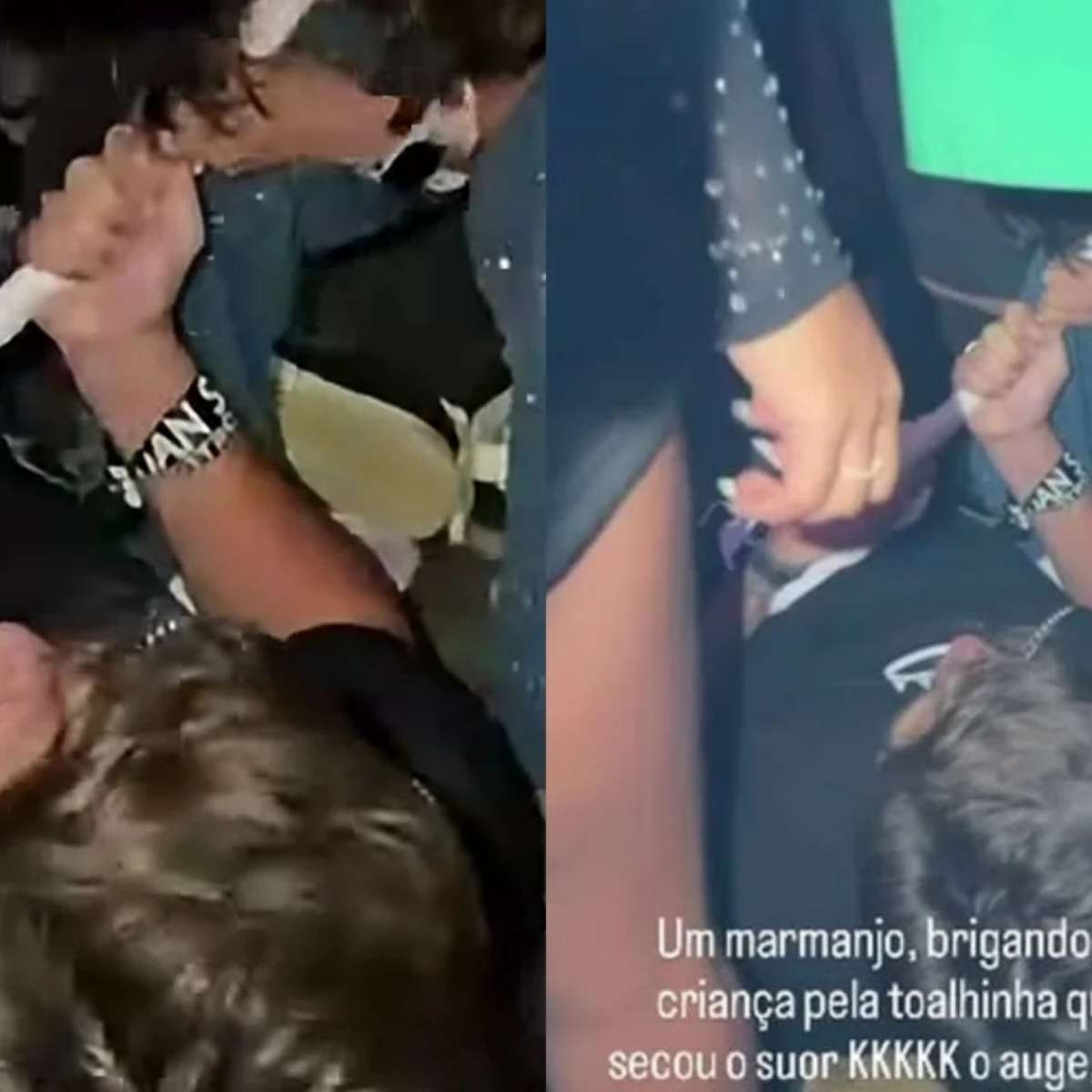 'Rapagão' briga com criança por toalha com suor de Luan Santana