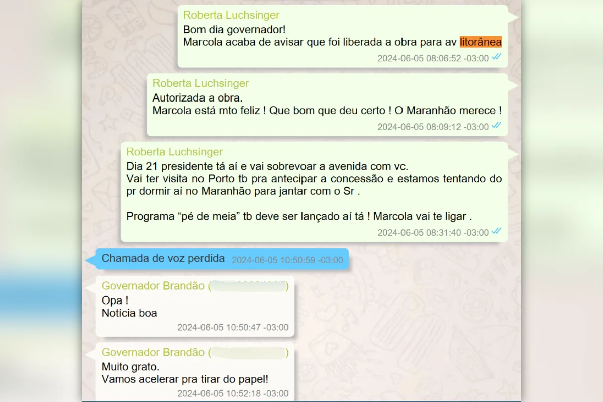 Mensagem de Roberta Luchsinger
