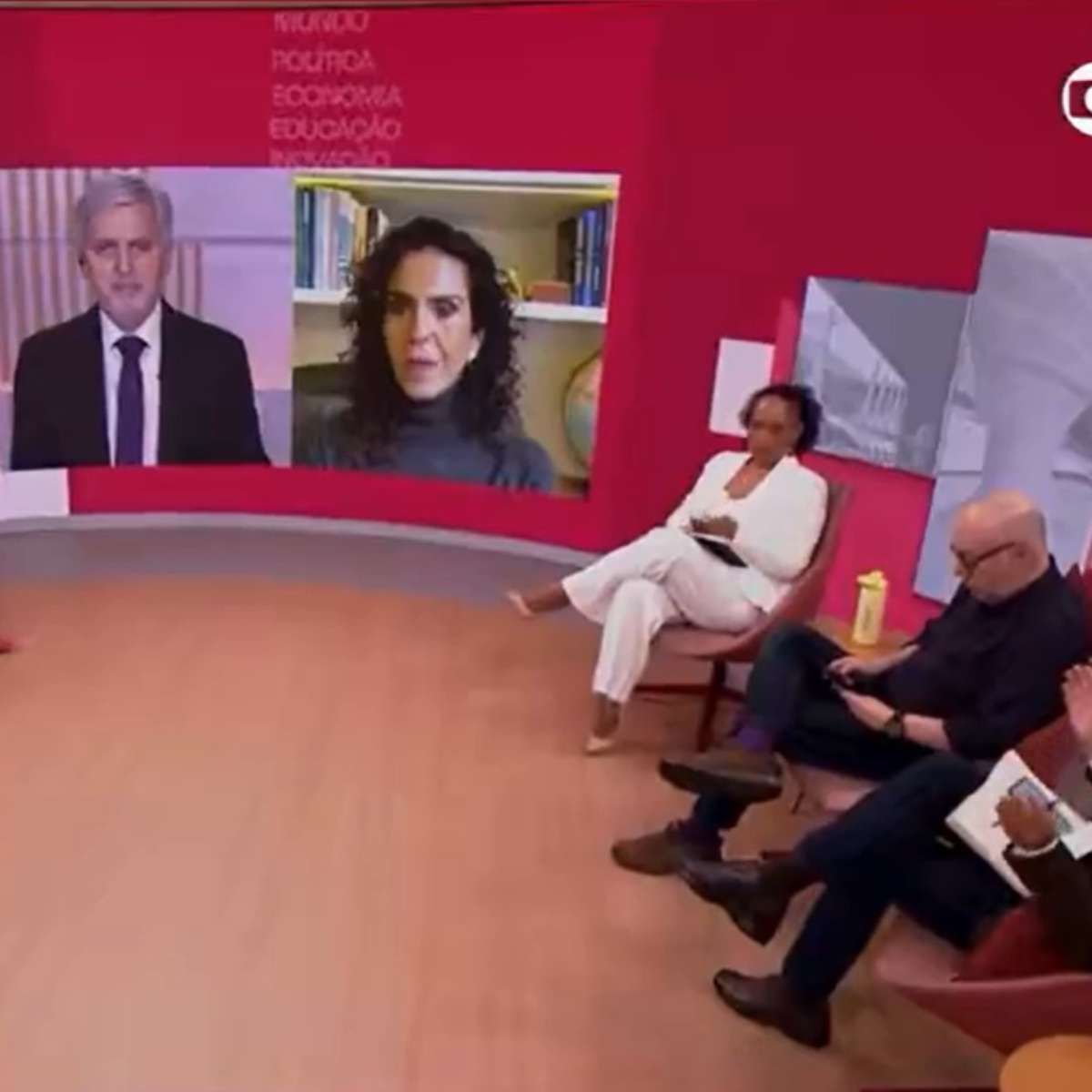 Malu Gaspar e Octavio Guedes se estranham ao vivo na GloboNews durante debate sobre caso Vorcaro
