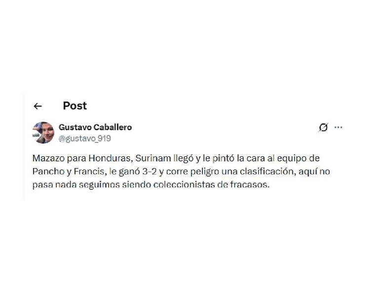 Cansaço, apontam dois e uma preocupação após a dolorosa derrota de Honduras contra Suriname.