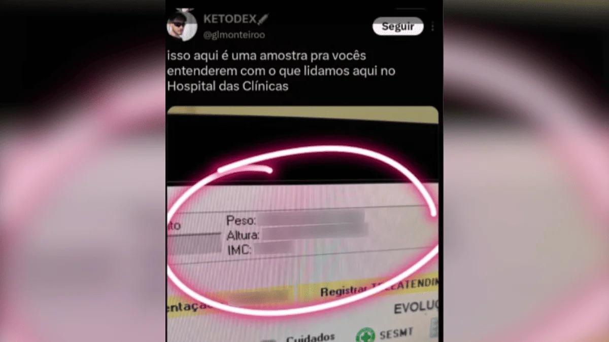 Médico do HC ironiza peso de paciente e expõe prontuário nas redes sociais
