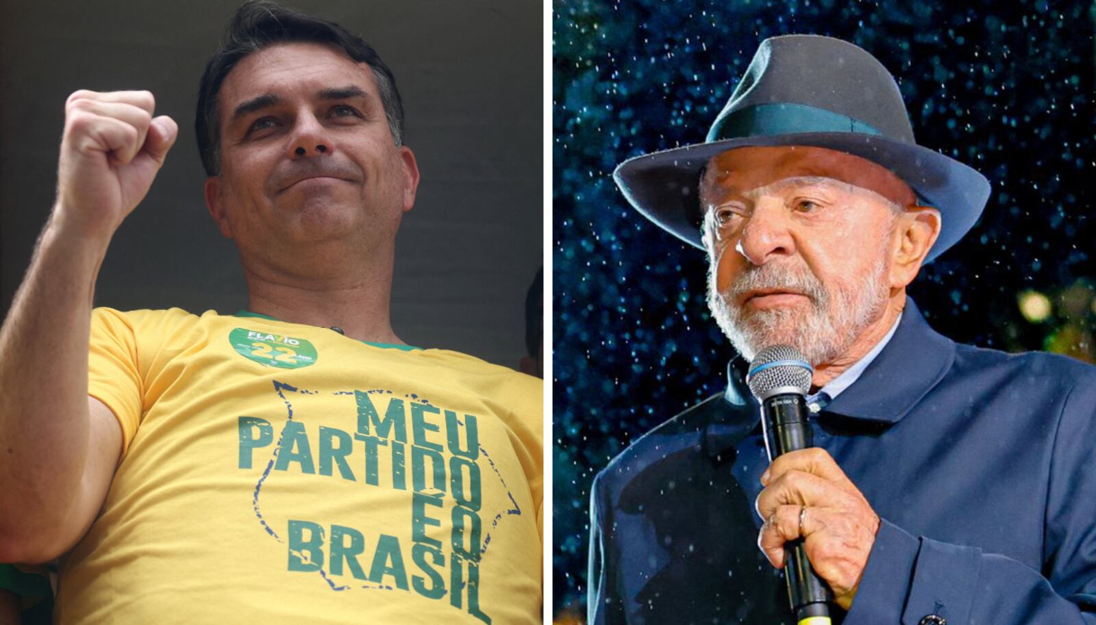 No segundo turno Flávio abre uma vantagem de seis sobre Lula Montagem: Pilar Olivares/ Reuters - 09.09.2026; Ricardo Stuckert/ PR - 11.09.2026