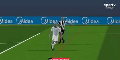 Gol do Gr&ecirc;mio contra o Botafogo foi anulado pela tecnologia o impedimento semiautom&aacute;tico Foto: Reprodu&ccedil;&atilde;o/Sportv