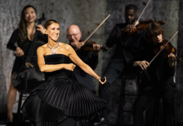 Céline Dion performs on the opening night of her residency at at the Plenitude Arena on 12 September, 2026 in Nanterre, France. (Photo by Samir Hussein/WireImage)