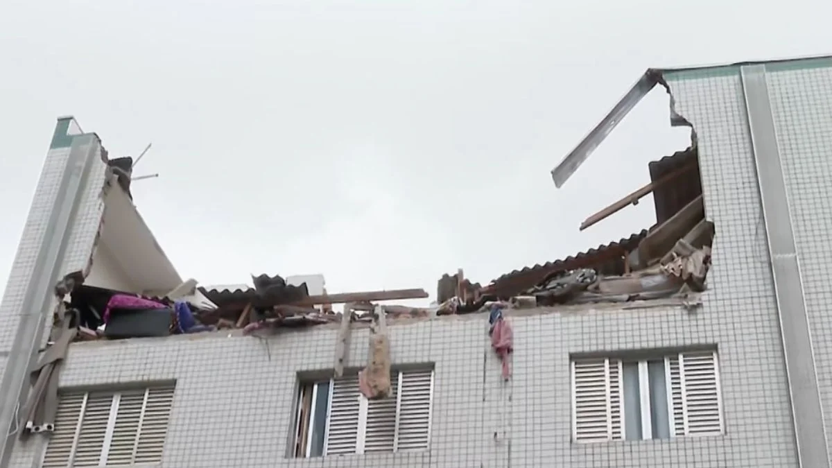 Explosão de gás interdita prédio e deixa 2 pessoas feridas no litoral de SP