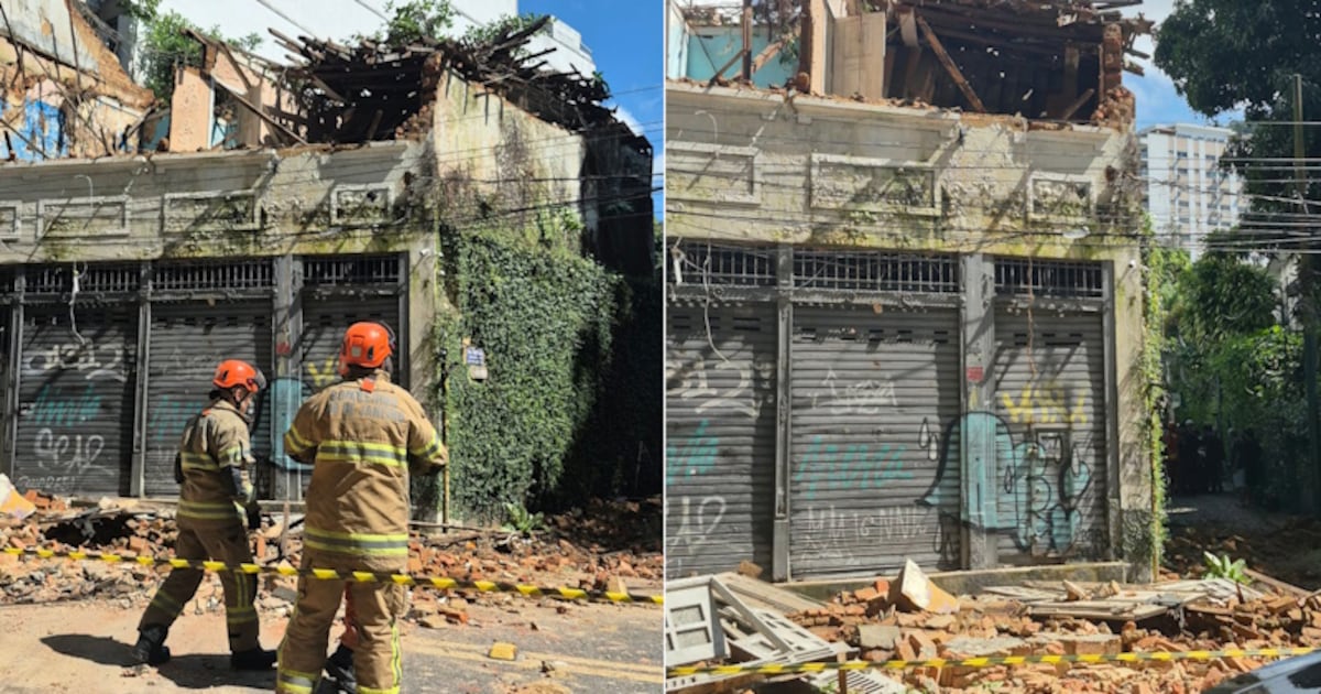 Imóvel abandonado desaba e deixa mulher e criança feridas no Cosme Velho, na zona sul do Rio