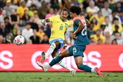 Raphinha no amistoso entre Austrália x Brasil