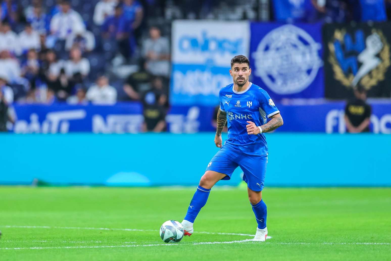 R&uacute;ben Neves, do Al Hilal, durante partida da Saudi Pro League -
