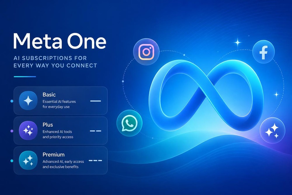 Meta One é um serviço de assinatura da Meta que reúne recursos adicionais de Instagram, Facebook, WhatsApp e ferramentas de inteligência artificial — Foto: Divulgação/Meta