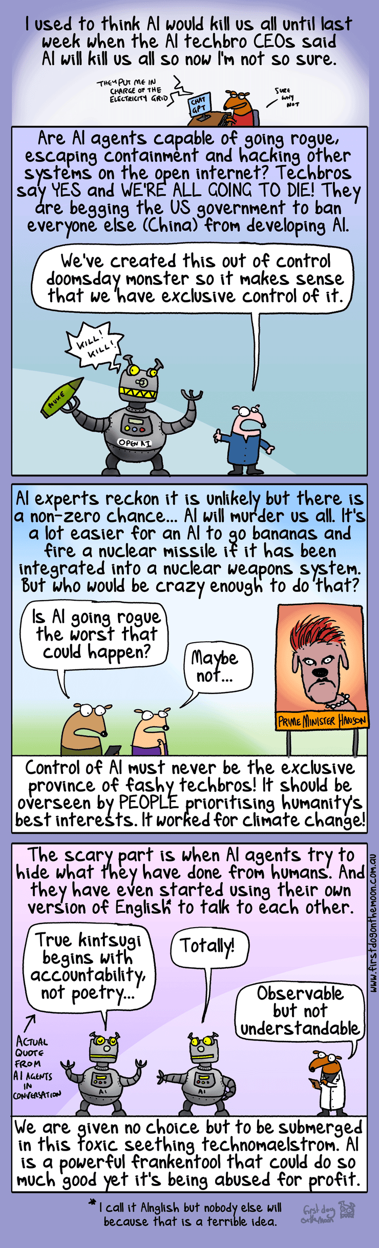 Eu costumava pensar que a IA nos mataria todos, até que os CEOs techbro disseram que a IA nos mataria todos e agora não tenho tanta certeza