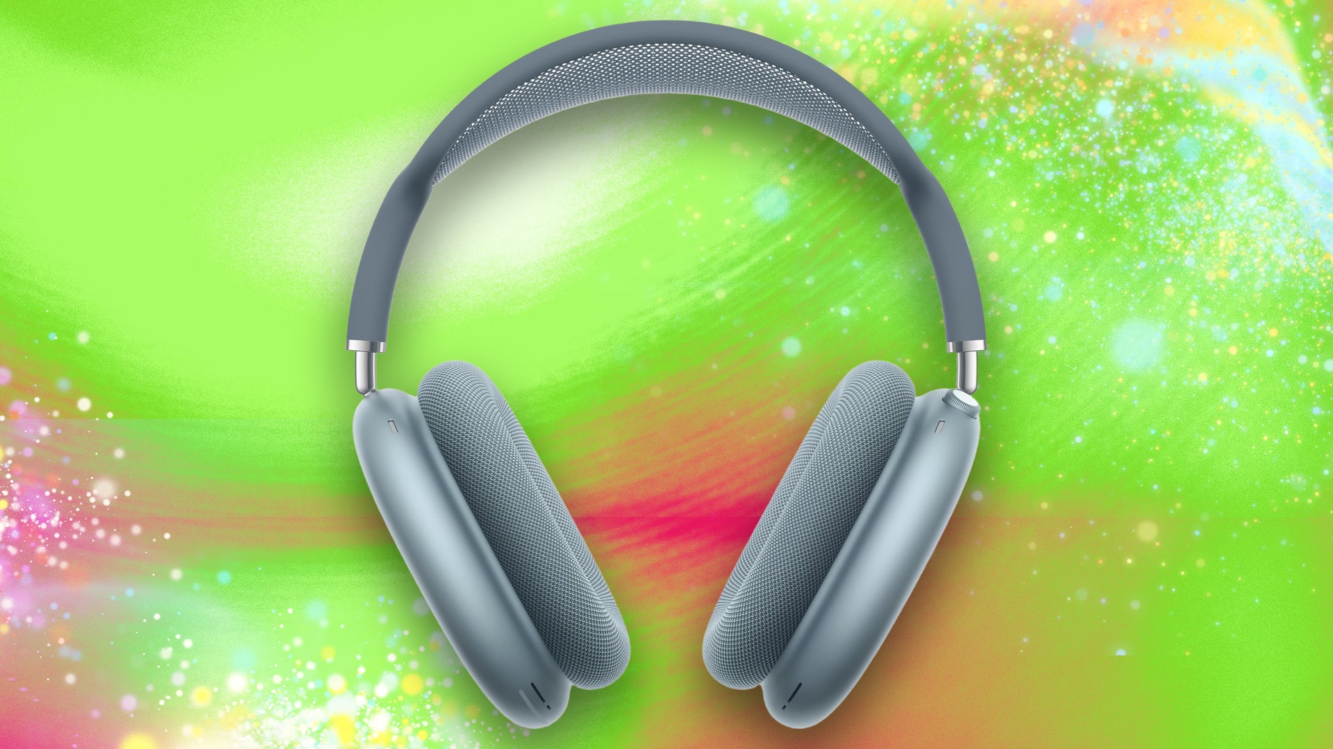 AirPods Max 2 in blue on a green background
