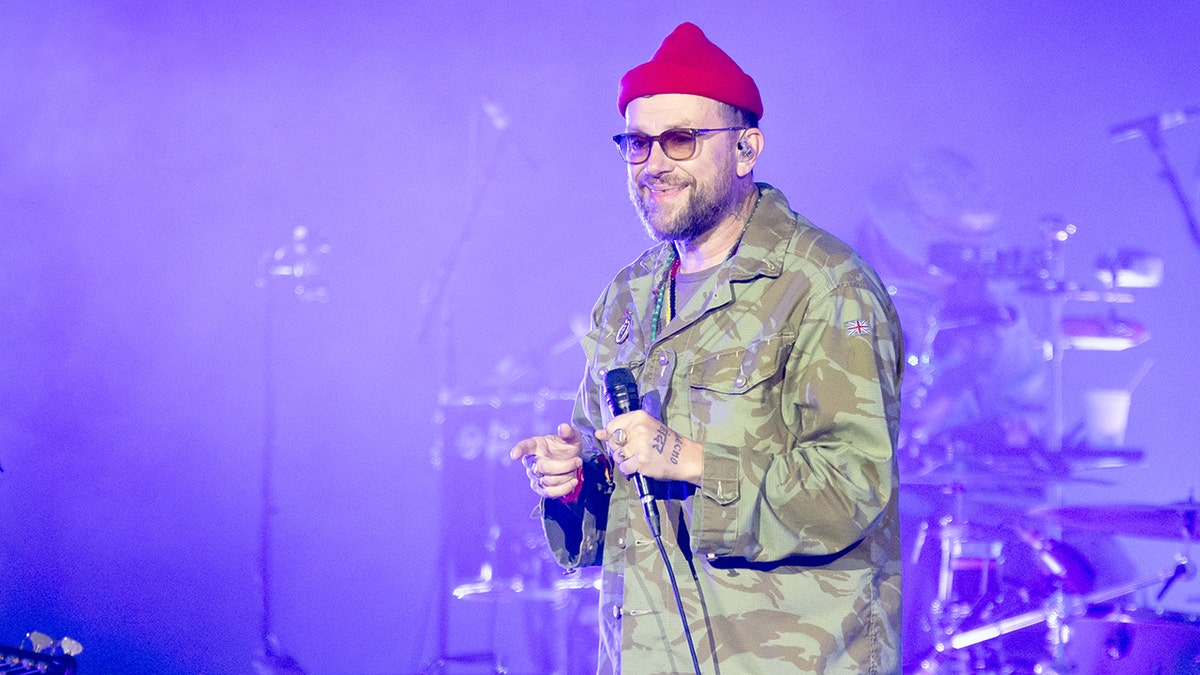 Damon Albarn of Gorillaz performing on stage