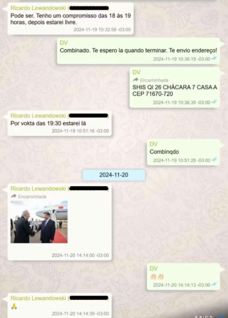 Vorcaro chamou Lewandowski de 'amigo' e marcou para beber vinho e conversar, indicam mensagens
