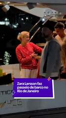 Zara Larsson faz passeio de barco no Rio de Janeiro antes do show no Rock in Rio