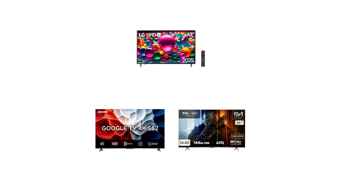 Quer uma tela maior em casa? Veja Smart TVs 4K que estão em promoção na Amazon