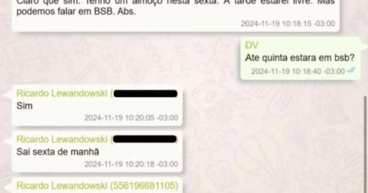 Vorcaro chamou Lewandowski de 'amigo' e marcou para beber vinho e conversar, indicam mensagens