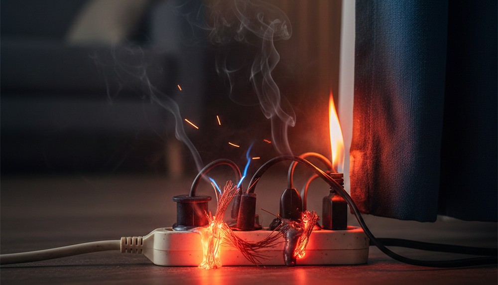 Utilize acessórios elétricos certificados observando a sua capacidade máxima — Foto: Imagem gerada por IA