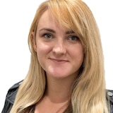 A profile image of a young woman with long blonde hair.