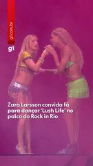 Zara Larsson convida fã para dançar 'Lush Life' no palco do Rock in Rio