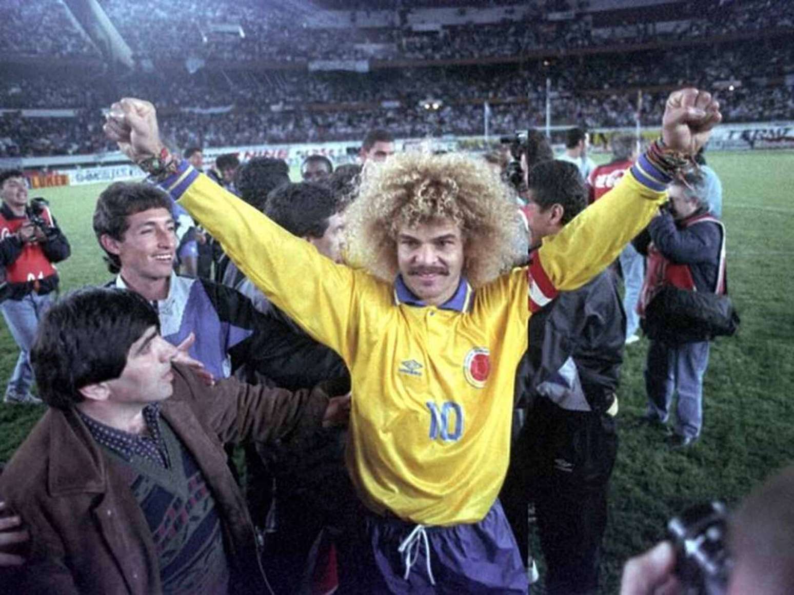 Carlos Valderrama quando ainda atuava pela Col&ocirc;mbia &ndash;