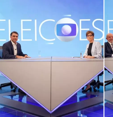 Flávio Bolsonaro (PL) e Lula (PT) foram entrevistados por Renata Lo Prete no segundo turno das eleições presidenciais Foto: Reprodução/TV Globo