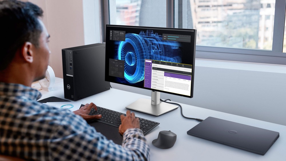 UltraSharp 24 com hub USB-C também traz conexão Thunderbolt — Foto: Divulgação/Dell