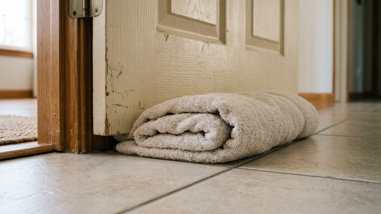 A toalha na fresta da porta ajuda mesmo a manter o ar frio dentro do quarto?