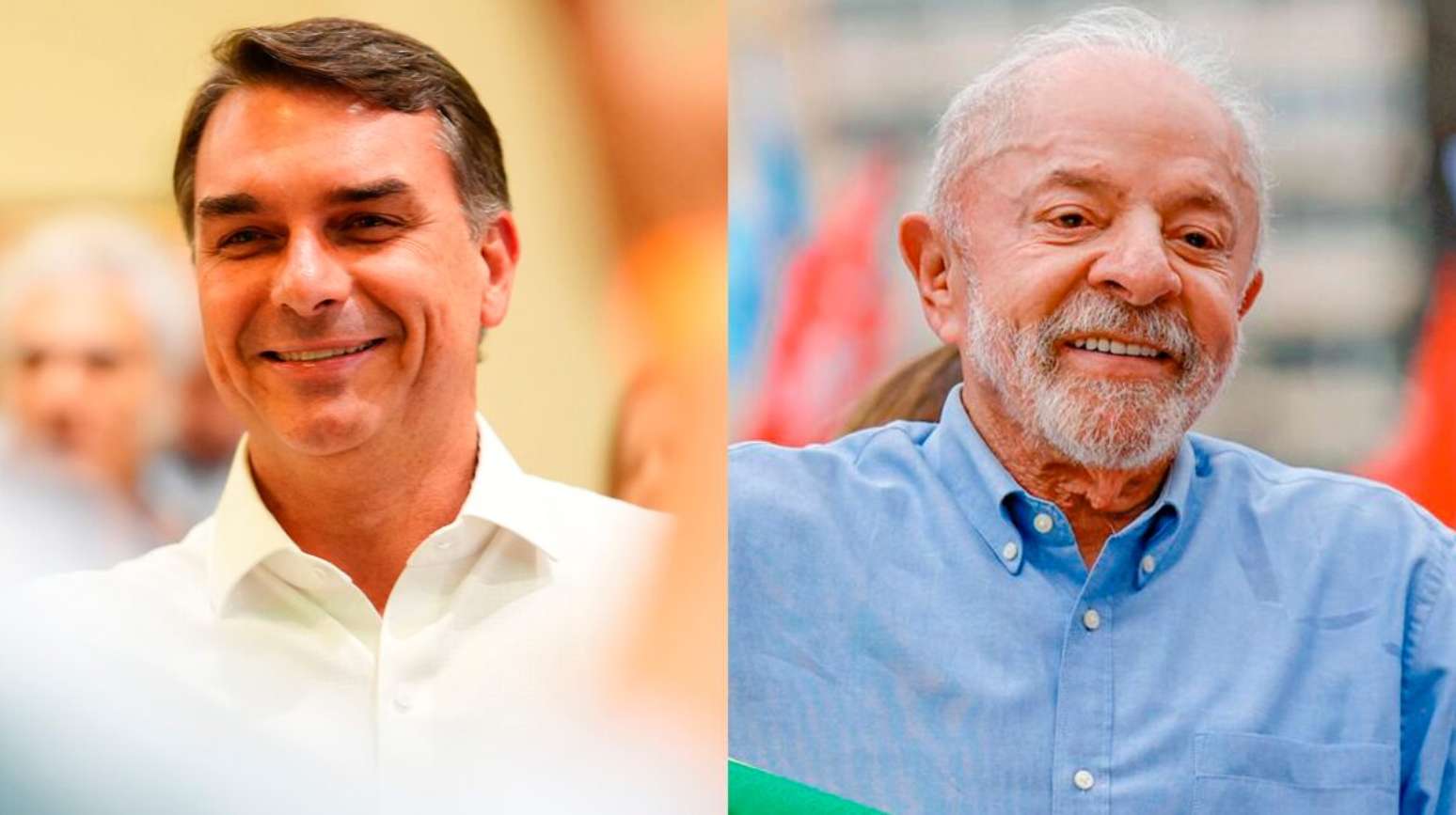 Os candidatos Flávio Bolsonaro (PL) e Luiz Inácio Lula da Silva (PT). Fotos: Vittor Sales/Divulgação Campanha Flávio Bolsonaro e Ricardo Stuckert