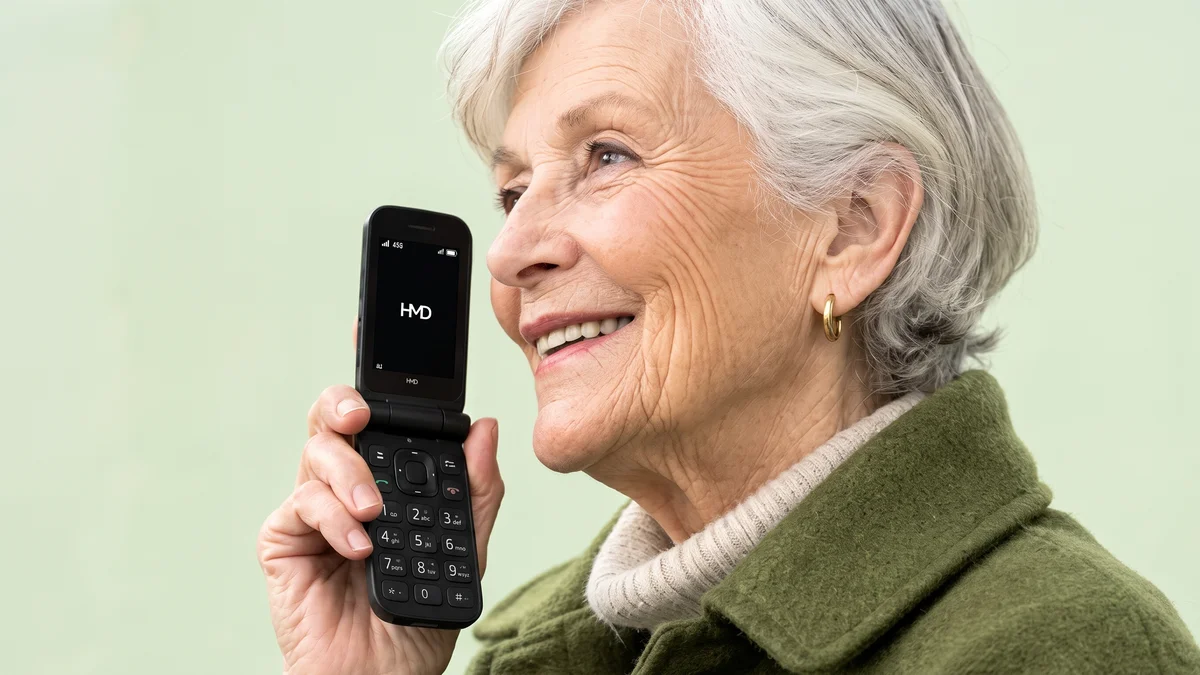 Imagem da matéria: Novo celular flip para idosos mistura funções básicas com assistente de IA