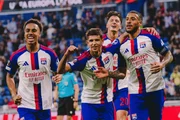Jogadores do Lyon comemoram na Liga Europa