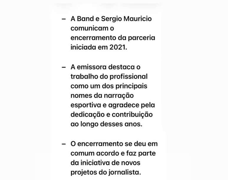Sergio Maurício rescinde com a Band e encerra ciclo